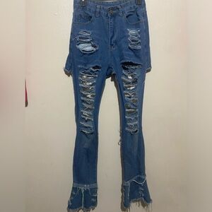 Distressed jeans